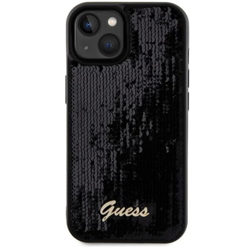 GUESS tok iPhone 14 GUHCP14SPSFDGSK (Sequin Script Metal) fekete