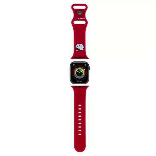Hello Kitty Liquid Silicone Kitty Head Logo szíj Apple Watch 38/40mm-hez Piros