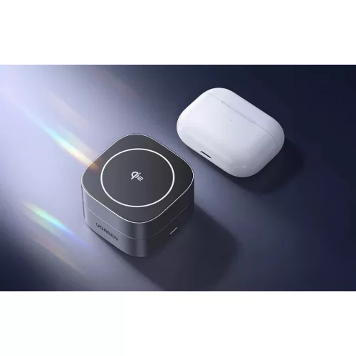 2 az 1-ben induktív Qi töltőállomás Ugreen W702 iPhone-hoz és AirPods-hoz, 15W (szürke)