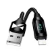 USB-A Kábel - Lightning Wozinsky WUALC2 LED Kijelzővel 2.4A 2m - Fekete