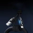 USB-A Kábel - Lightning Wozinsky WUALC2 LED Kijelzővel 2.4A 2m - Fekete