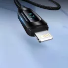 USB-A Kábel - Lightning Wozinsky WUALC2 LED Kijelzővel 2.4A 2m - Fekete