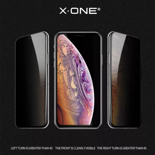 X-ONE Full Cover Extra Strong Privacy üvegfólia - iPhone 15 Pro Max-hoz (teljes felületre ragasztható) edzett üveg 9H