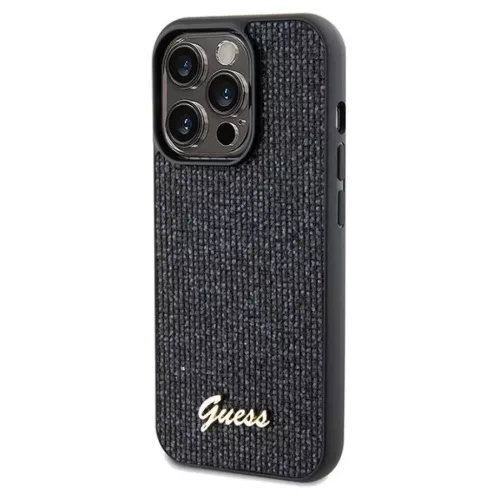 GUESS tok IPHONE 14 Pro GUHCP14LPMSDGSK (Disco Metal Script) fekete