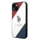 US Polo USHCP14SPSO3 iPhone 14 6.1" fehér/fehér Tricolor Dombornyomott tok