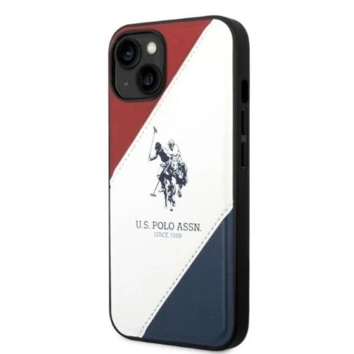 US Polo USHCP14SPSO3 iPhone 14 6.1" fehér/fehér Tricolor Dombornyomott tok