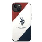 US Polo USHCP14SPSO3 iPhone 14 6.1" fehér/fehér Tricolor Dombornyomott tok