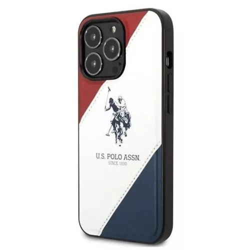 US Polo USHCP14XPSO3 iPhone 14 Pro Max 6.7" fehér/fehér Tricolor Dombornyomott tok
