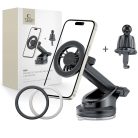 Tech-protect N56 Magnetic Magsafe Műszerfalra és Szellőzőre Szerelhető Autós Tartó, Fekete