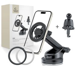   Tech-protect N56 Magnetic Magsafe Műszerfalra és Szellőzőre Szerelhető Autós Tartó, Fekete