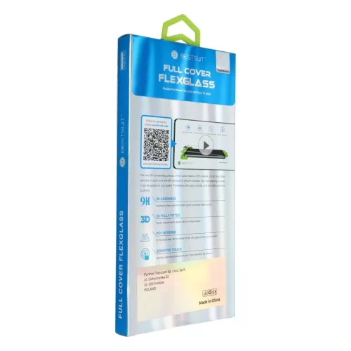 Bestsuit Flexible Hybrid Glass 5D Samsung Galaxy S23+ fekete (Forró hajlítás) - működő ujjlenyomat-olvasó üvegfólia