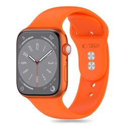   TECH-PROTECT SILICONE APPLE WATCH 4 / 5 / 6 / 7 / 8 / 9 / SE (38 / 40 / 41 MM) fényes narancssárga  szíj