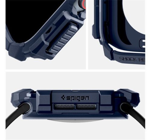 Spigen Rugged Armor Apple Watch 10 46mm tok, Navy Blue, kék