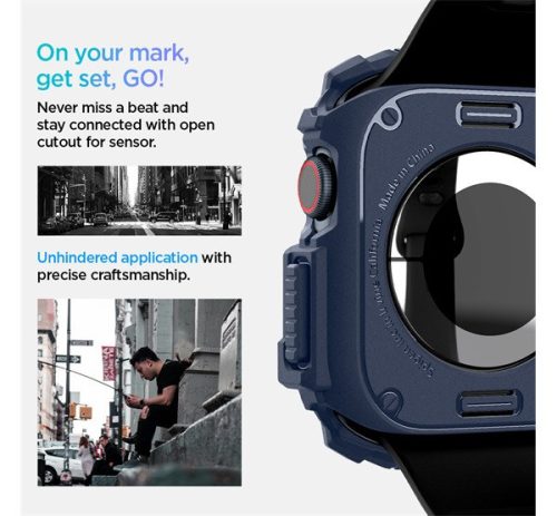 Spigen Rugged Armor Apple Watch 10 46mm tok, Navy Blue, kék