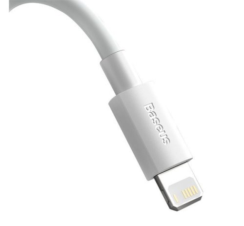 Baseus Simple Wisdom USB / Lightning adat/töltőkábel, 2,4A, 1,5m, Fehér (2db)