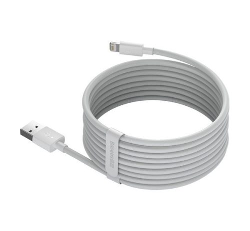 Baseus Simple Wisdom USB / Lightning adat/töltőkábel, 2,4A, 1,5m, Fehér (2db)