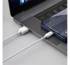 Baseus Simple Wisdom USB / Lightning adat/töltőkábel, 2,4A, 1,5m, Fehér (2db)