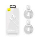 Baseus Simple Wisdom USB / Lightning adat/töltőkábel, 2,4A, 1,5m, Fehér (2db)
