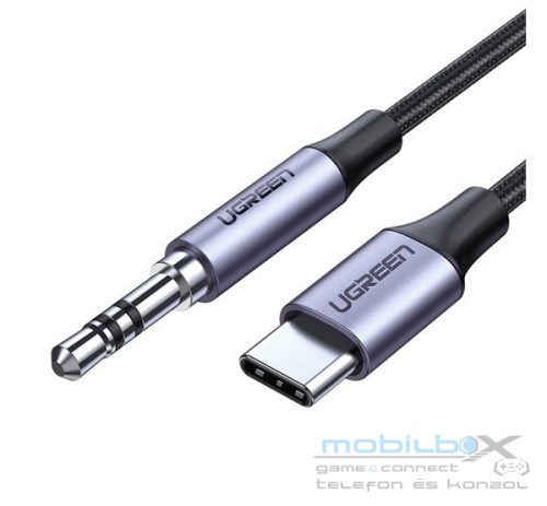 Ugreen AV143 3,5 mm-es mini jack AUX kábel, USB-C, 1m, fekete