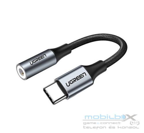 Ugreen USB-C audio adapter 3,5 mm jack, fekete-ezüst