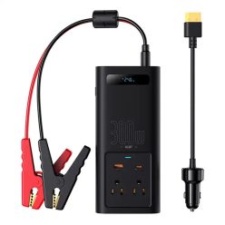 Baseus autós inverter 300W, 24V, CN / EU, fekete