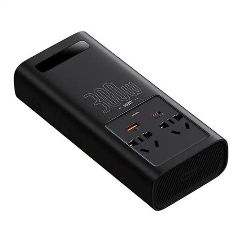 Baseus autós inverter 300W, 24V, CN / EU, fekete