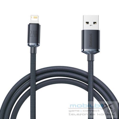 Baseus Crystal Shine USB-Lightning kábel, 2,4A, 2m, fekete