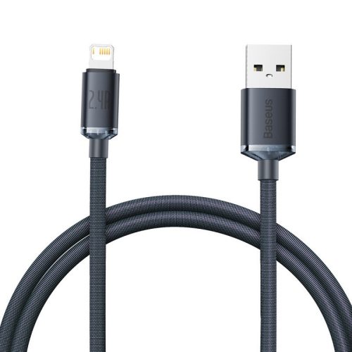 Baseus Crystal Shine USB-Lightning kábel, 2.4A, 1.2m, fekete