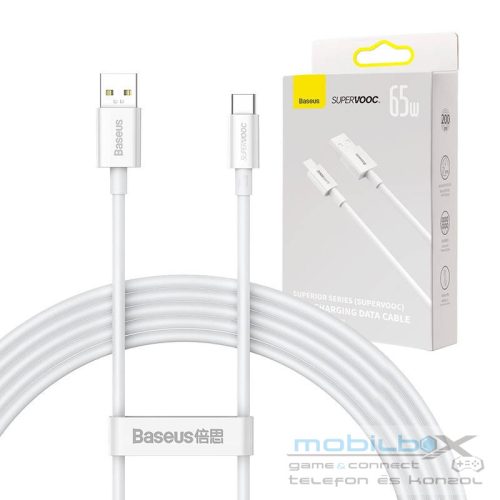 Baseus Superior Series USB-USB-C kábel, 65 W, PD, 2m, fehér