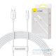 Baseus Superior Series USB-USB-C kábel, 65 W, PD, 2m, fehér