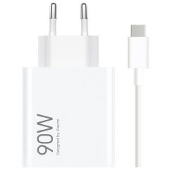   Xiaomi MDY-15-EK USB-A hálózati töltő adapter + USB-C töltő- és adatkábel, 90W,  6A, fehér