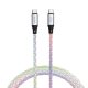 4smarts RGBCord USB-C / USB-C töltő és adatkábel, RGB világítással, 60W, 1.5m, színes
