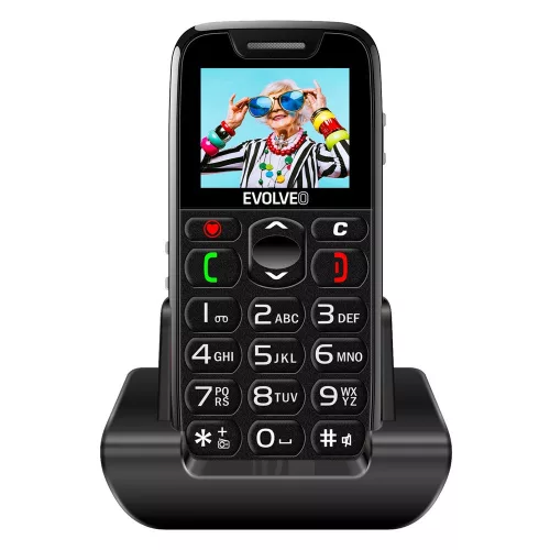 Evolveo EasyPhone (EP501) nyomógombos mobiltelefon, fekete