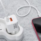 Forcell F-Energy Mini GaN III VT-35A USB-C + USB-A töltő adapter,  PD, QC4.0, 20W, fehér