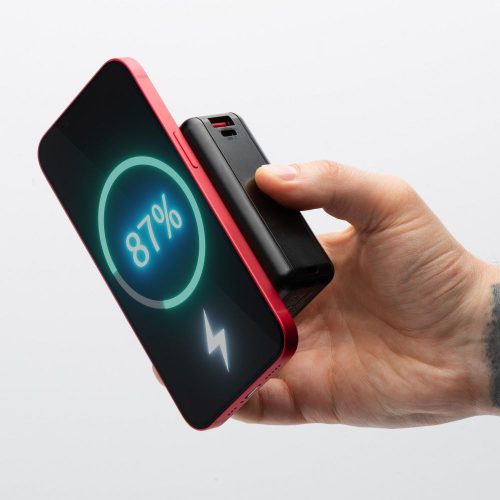 Forcell F-Energy E856 multifunkcionális wireless töltő  / powerbank, USB-A-USB-C, 45W, 15000mAh, fekete