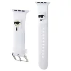 Karl Lagerfeld Karl and Choupette Head NFT Apple Watch 42/44/45/46/49 szíj, fehér