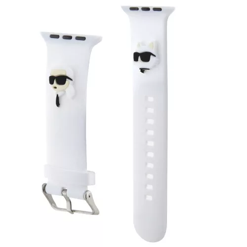 Karl Lagerfeld Karl and Choupette Head NFT Apple Watch 42/44/45/46/49 szíj, fehér