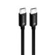 FORCELL F-ENERGY C338 USB-C-USB-C adatkábel, PD, 3A, QC4.0, 60W, 1,5m, fekete