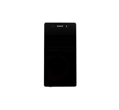 Sony Xperia Z1 kompatibilis LCD modul kerettel, OEM jellegű, fekete, Grade S+