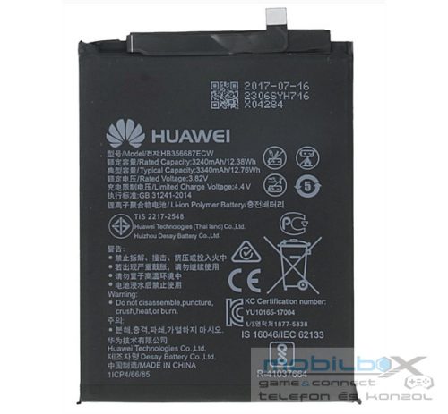Huawei HB356687ECW (Nova 2 Plus, P Smart Plus, Mate 10 Lite, P30 Lite) kompatibilis akkumulátor 3340mAh, OEM jellegű