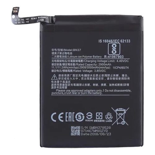 Xiaomi BN37 (Xiaomi Redmi 6, Redmi 6A) kompatibilis akkumulátor 3000mAh, OEM jellegű, Grade S
