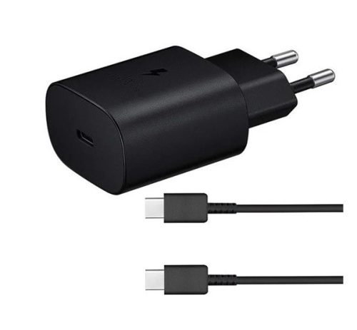 Samsung EP-TA800EBE kompatibilis hálózati töltő adapter + EP-DA905BBE USB-C kábel, fekete, ECO csomagolásban