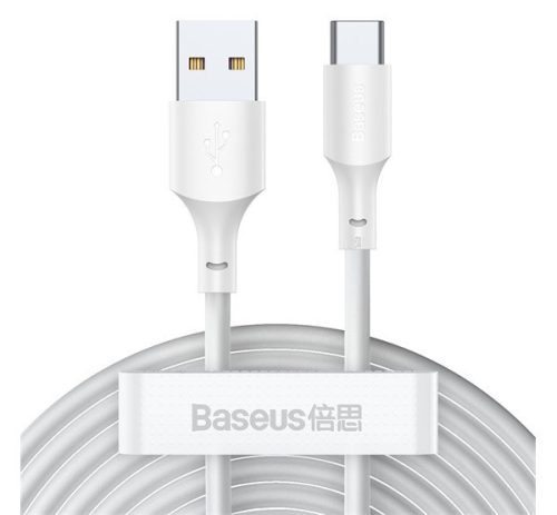 Baseus Simple Wisdom USB / USB-C töltő- és adatkábel, 1,5m, fehér (2db)