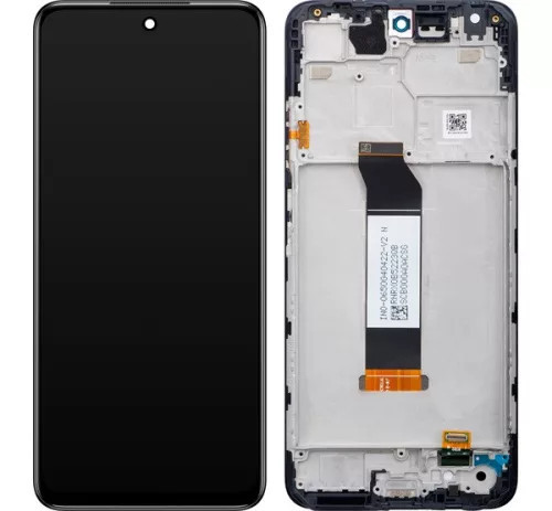 Xiaomi Redmi Note 10 kompatibilis LCD modul kerettel, OEM jellegű, fekete, Grade S+