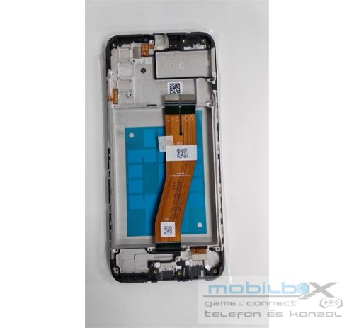 Samsung Galaxy A02s kompatibilis LCD modul kerettel, OEM jellegű, fekete