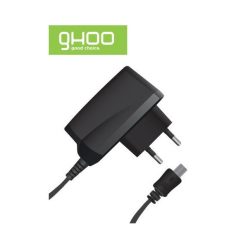 Ghoo hálózati töltő miniUSB, 1A, 2W, fekete