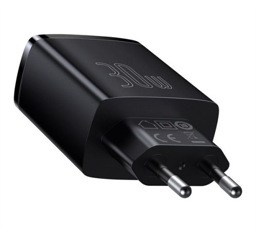 Baseus Compact gyorstöltő adapter 30W USB-C + 2XUSB-A, fekete