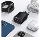 Baseus Compact gyorstöltő adapter 30W USB-C + 2XUSB-A, fekete