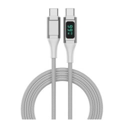   4smarts DigitCord USB-C / USB-C töltő- és adatkábel kijelzővel 1,5m, fehér
