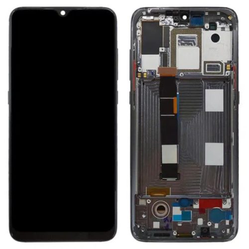 Xiaomi Mi 9 kompatibilis LCD modul kerettel, OEM jellegű, kék, Grade R